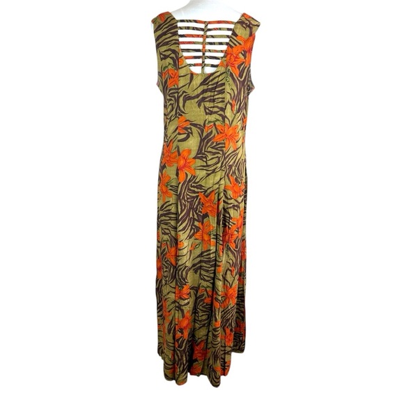 Betsy Lauren Women’s Tropical Floral Button Front Maxi Dress Size 12 - Picture 4 of 11